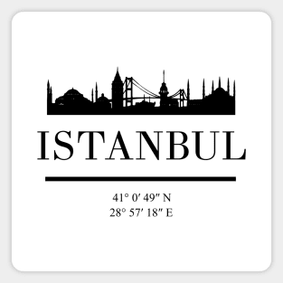 ISTANBUL TURKEY BLACK SILHOUETTE SKYLINE ART Magnet